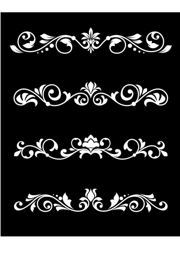 bordes y divisores retro en estilo floral vector