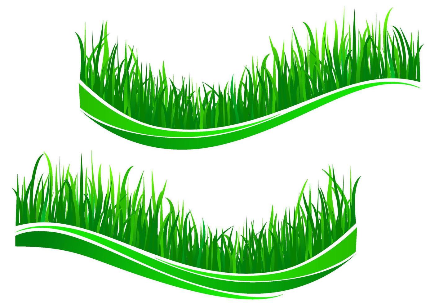 Green grass waves vector