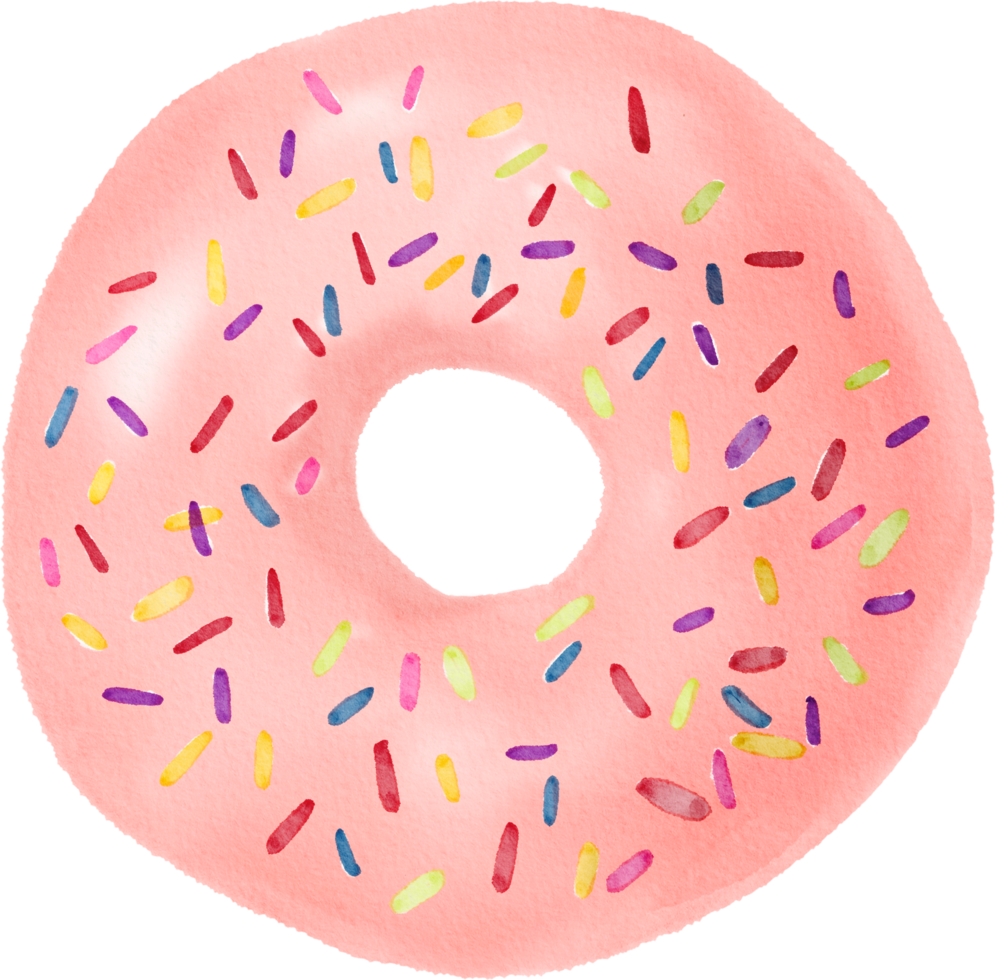 aquarell handgezeichneter donut png