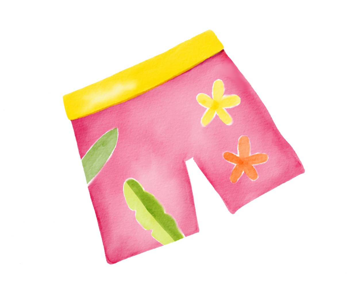 watercolor summer shorts png