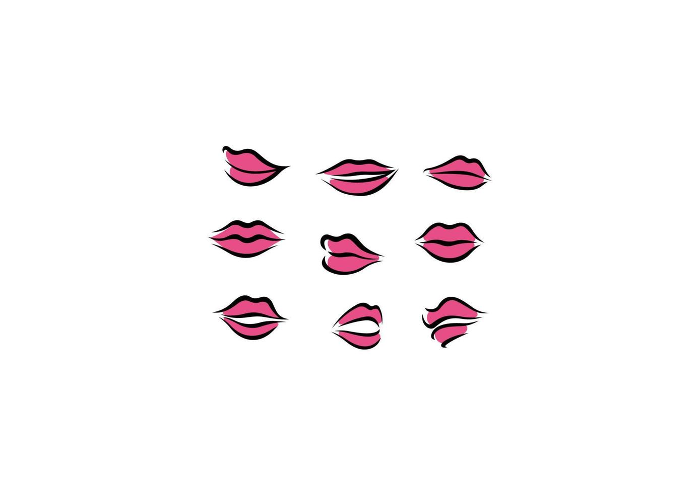 labios de mujer en estilo de dibujos animados vector