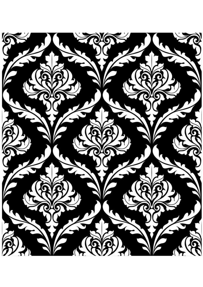 Seamless arabesque design in black and white vector