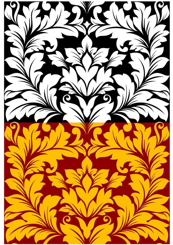 Beautiful seamless pattern in retro damask floral style vector