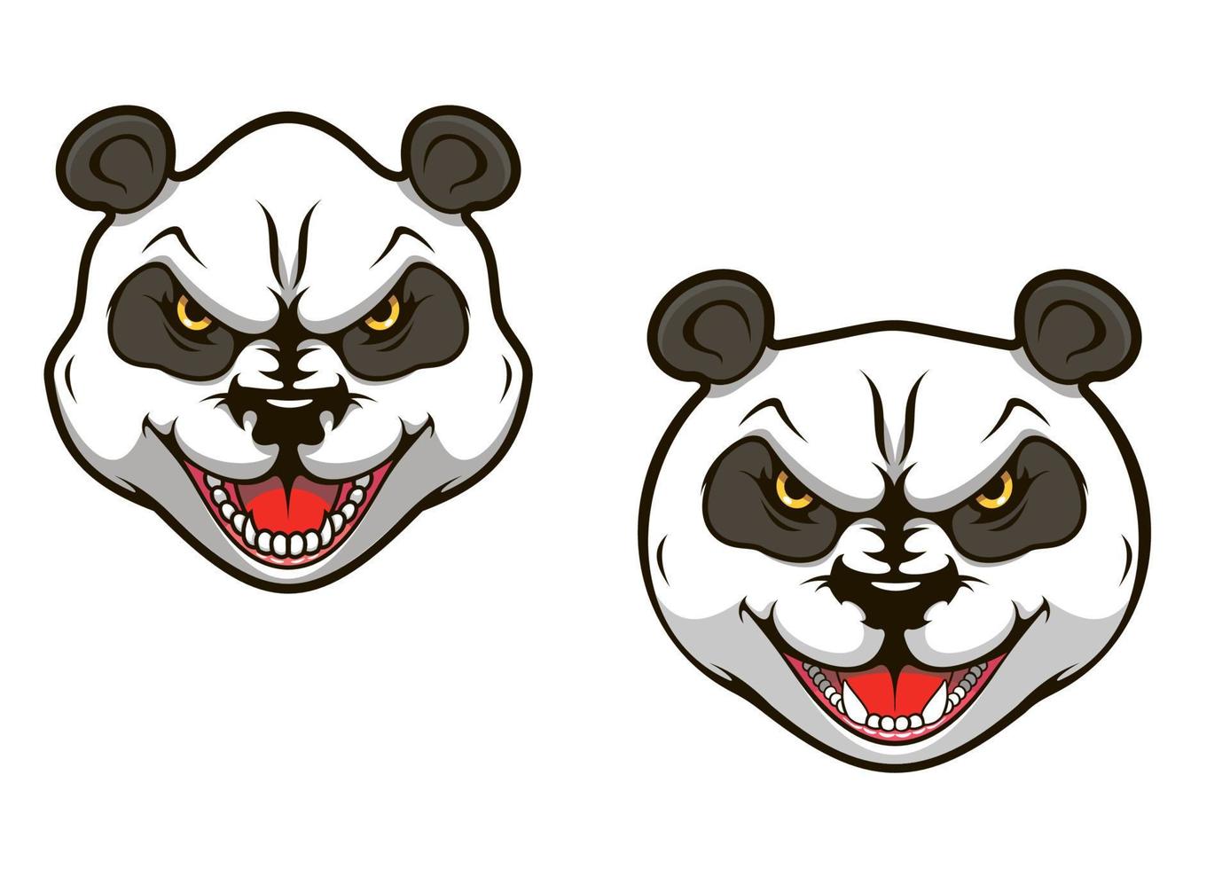 oso panda enojado vector