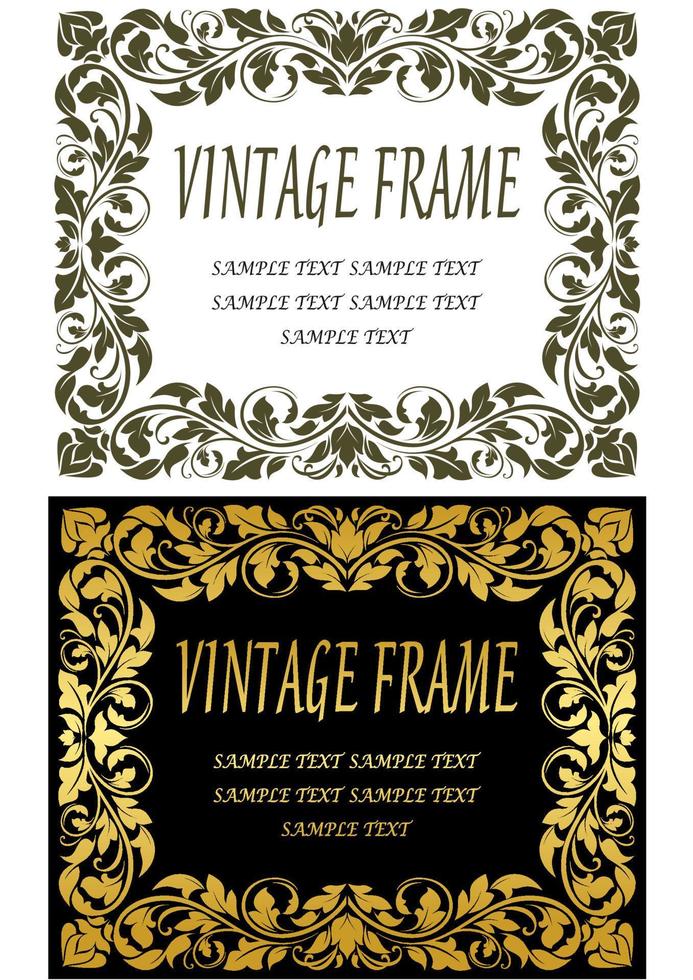 Vintage golden frames vector
