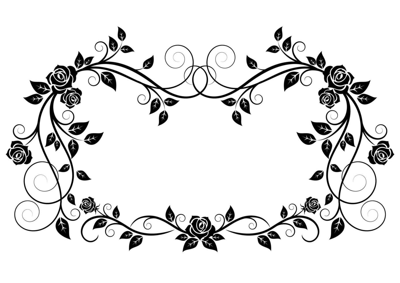 Ornamental frame with rose flowers vector