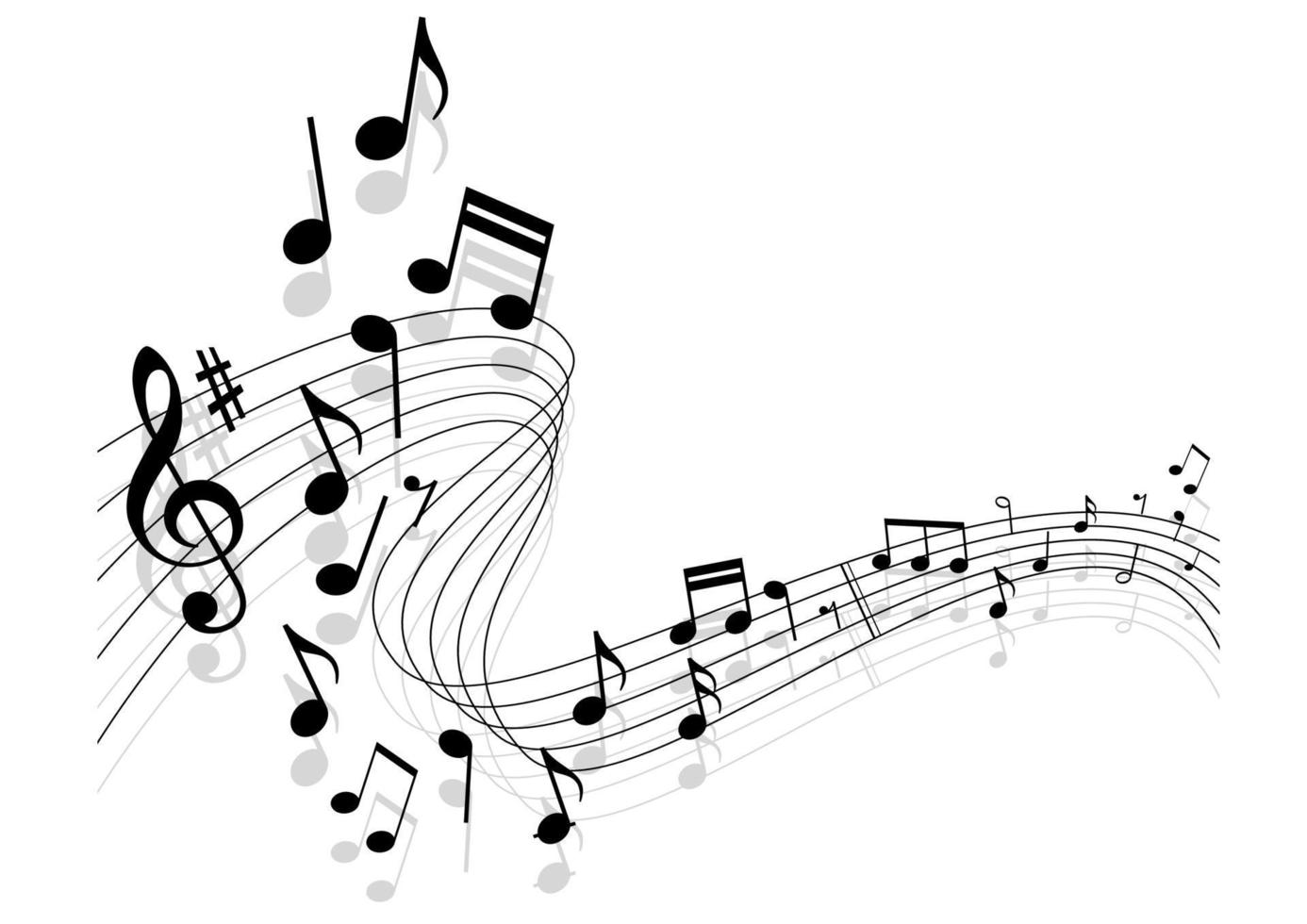 Music wave and sound background vector