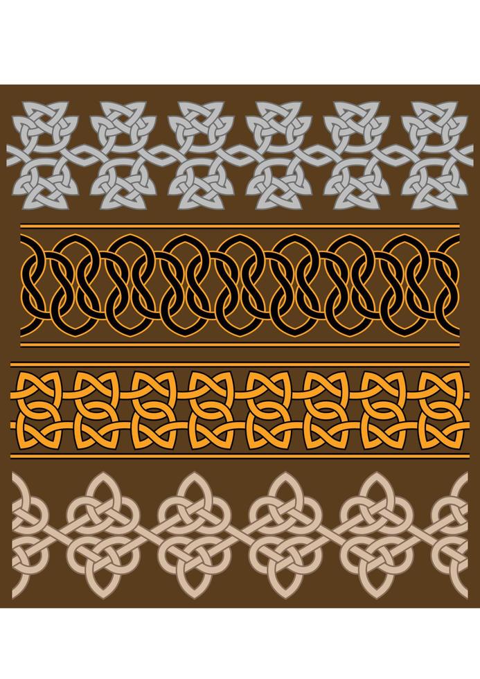 Set of celtic ornaments and patterns vector