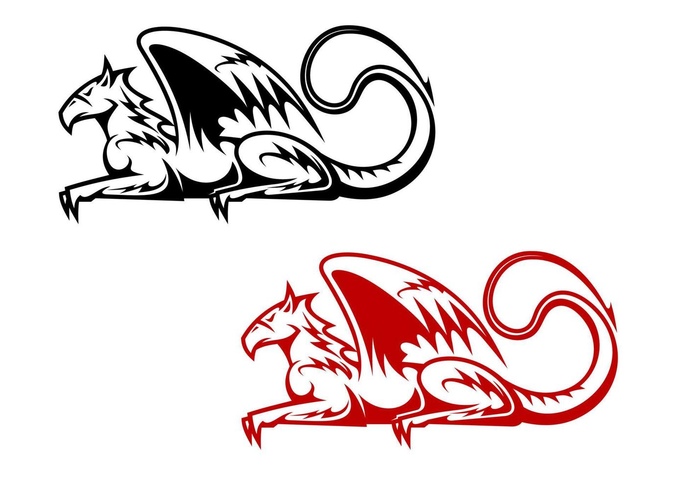 Vintage heraldic griffin vector