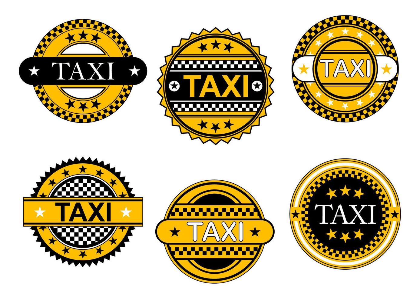 Taxi service emblems and signs vector