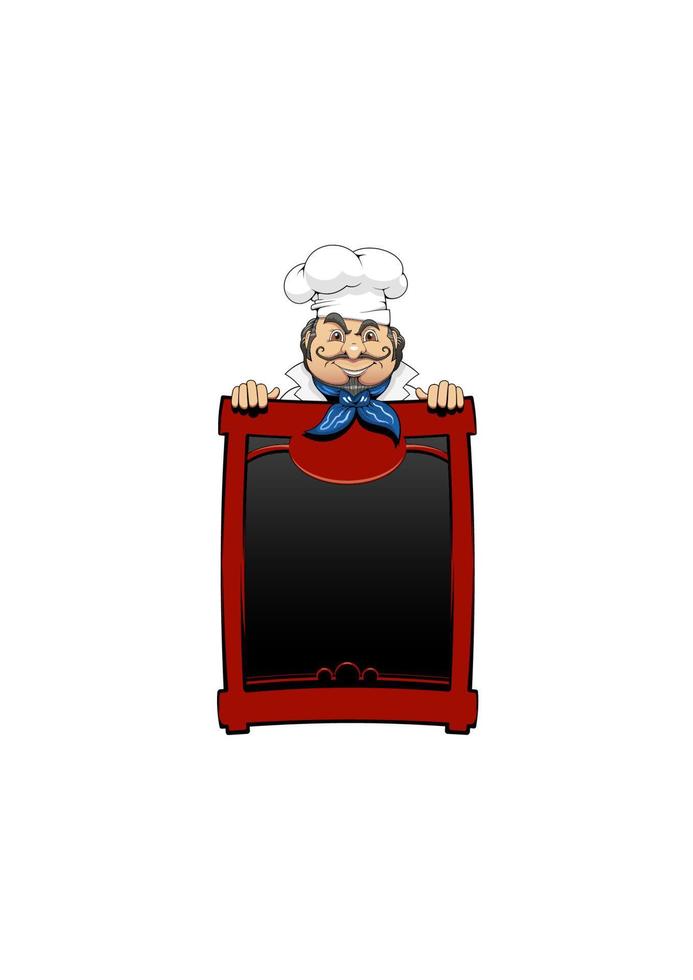 chef italiano con tablero de menú vector