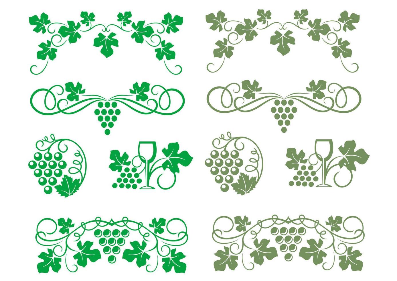 Grape swirls and elements vector