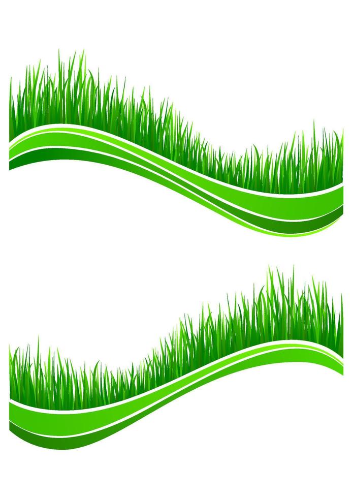 olas de hierba verde fresca de primavera vector