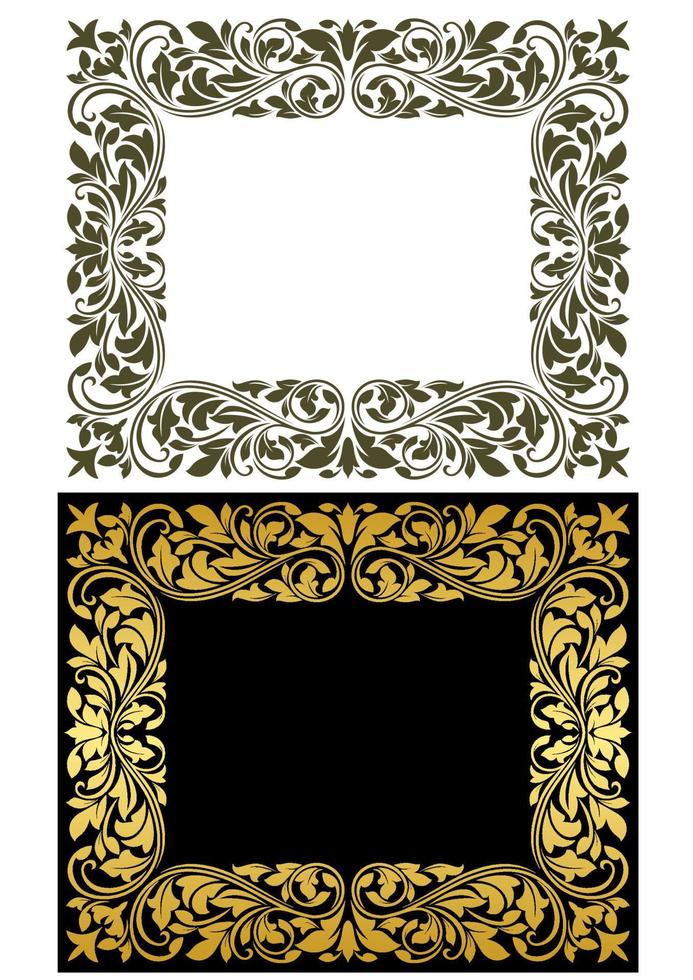 Floral frame in retro style vector