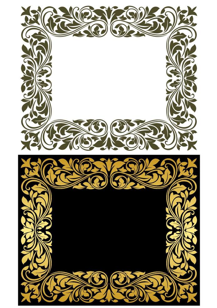 Floral frame in retro style vector