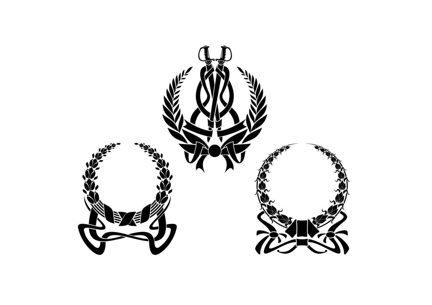 escudos de armas con adornos vector