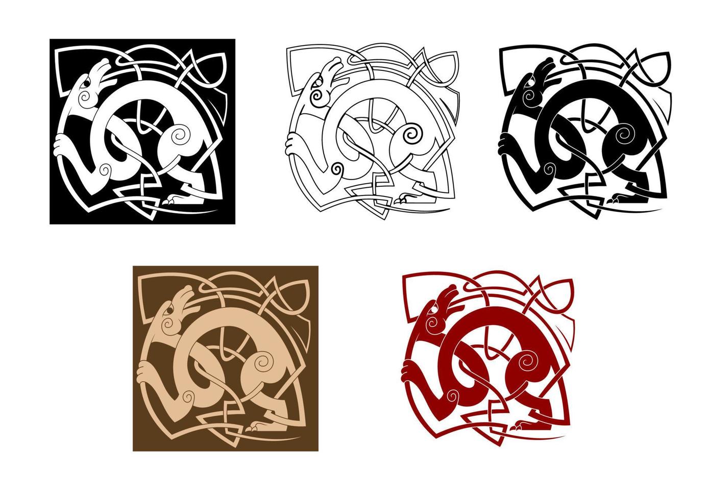 Celtic dog pattern vector