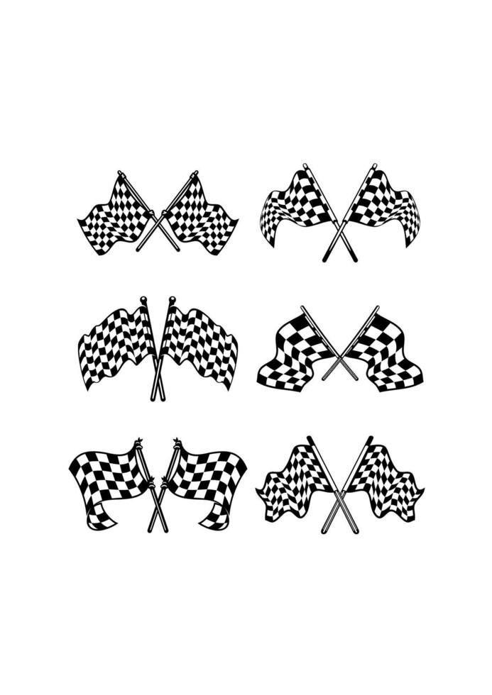 Checkered flags set vector