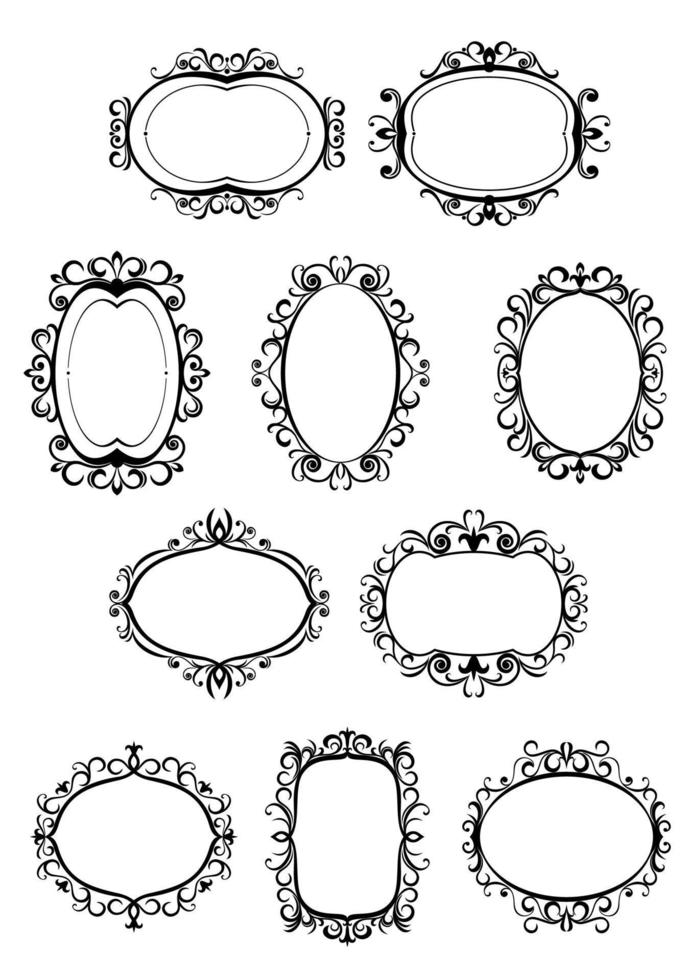 Retro frames with embellishments vector