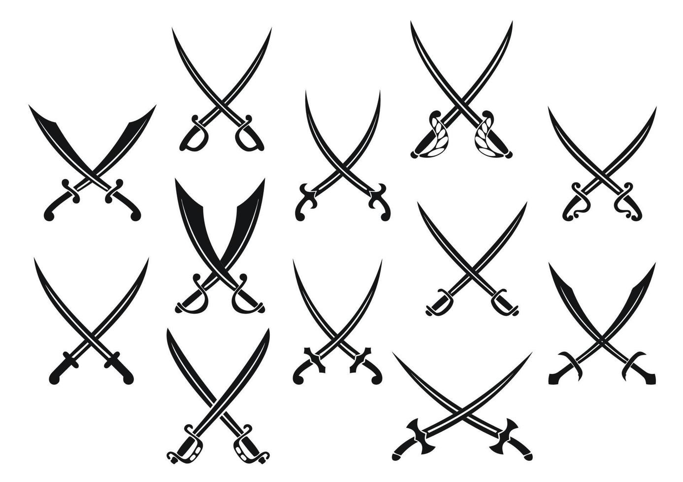 heraldic crossed swords 12304938 Vector Art at Vecteezy