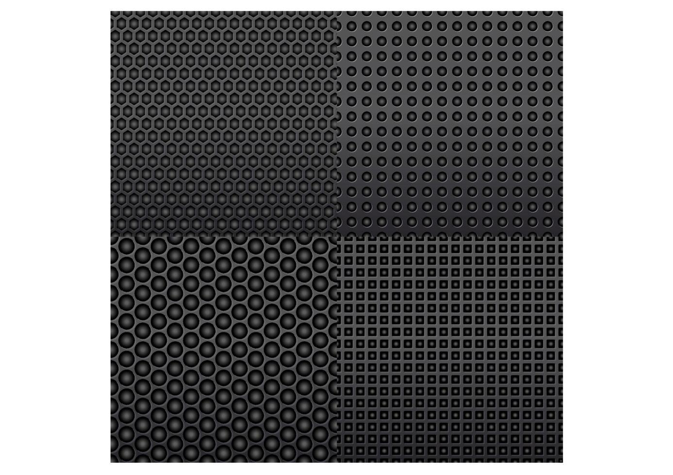 Four repeat seamless carbon patterns vector