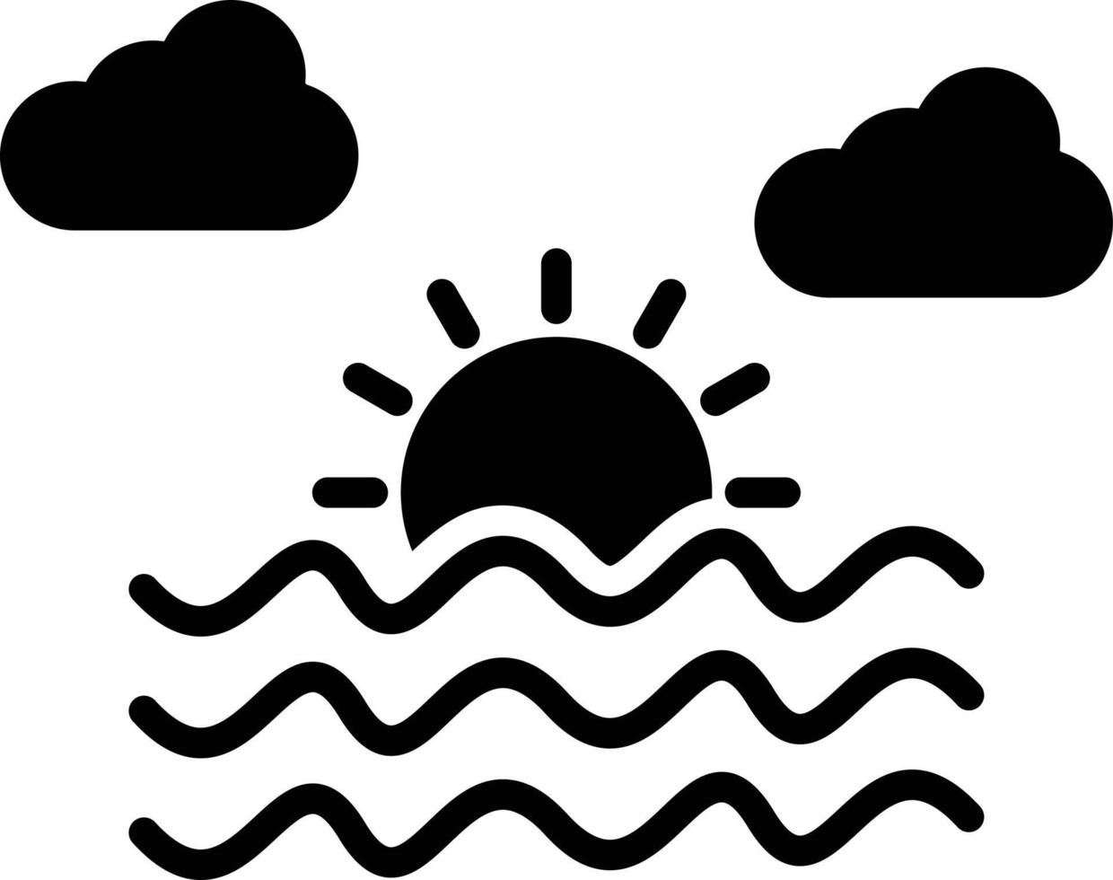 Sunset Glyph Icon vector