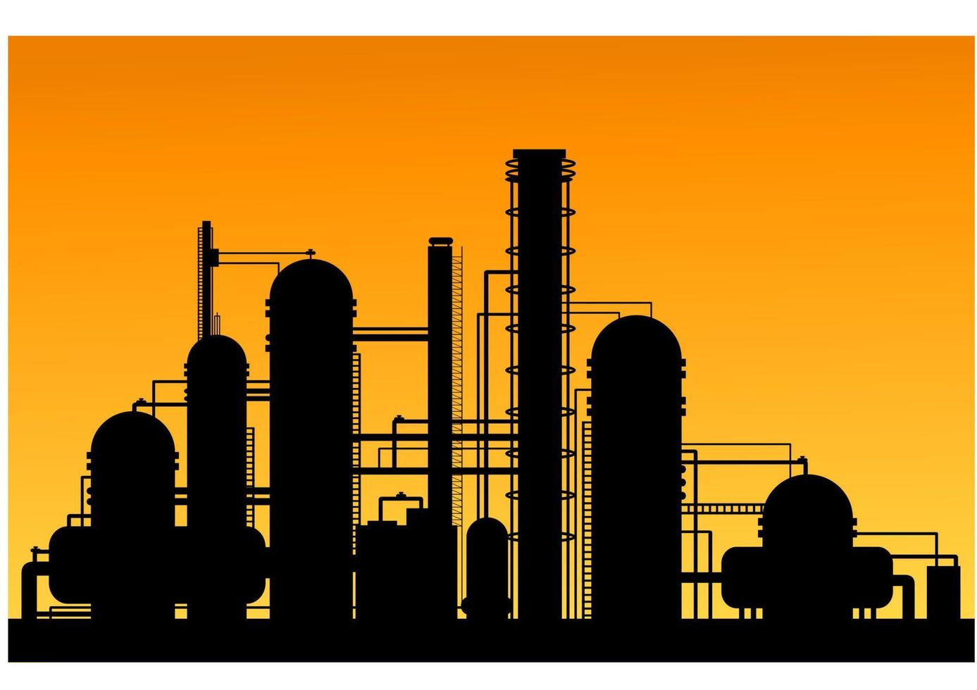 Chemical factory silhouette vector