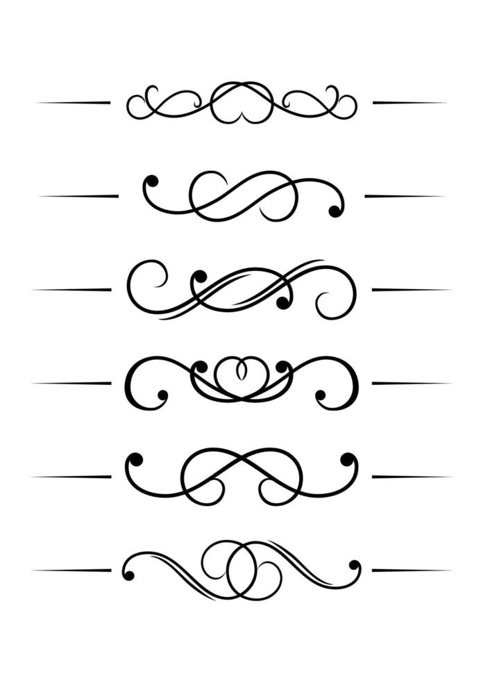 Swirl elements, dividers and borders vector