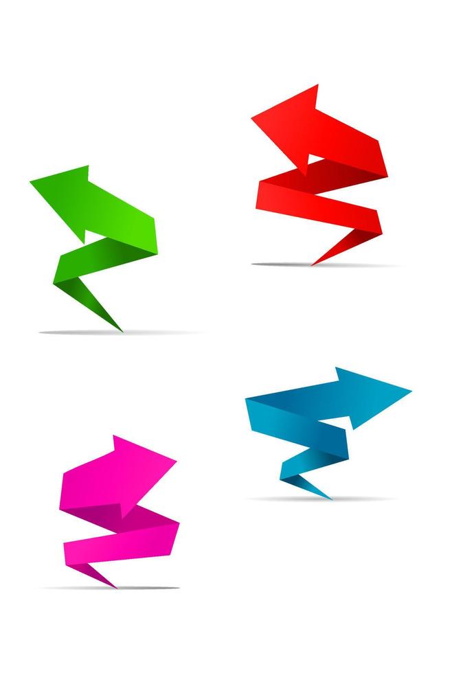 Origami arrow banners vector