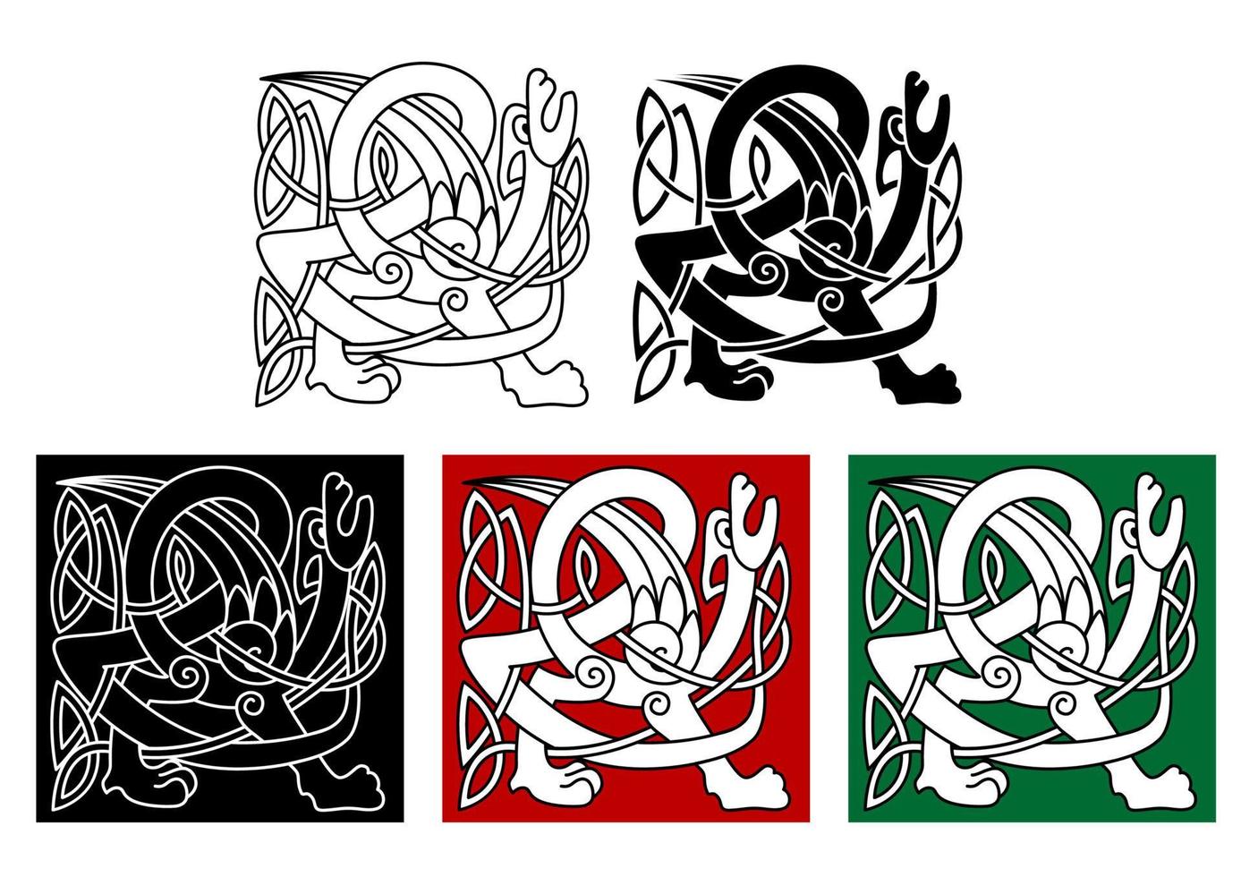 Abstract celtic gryphon vector