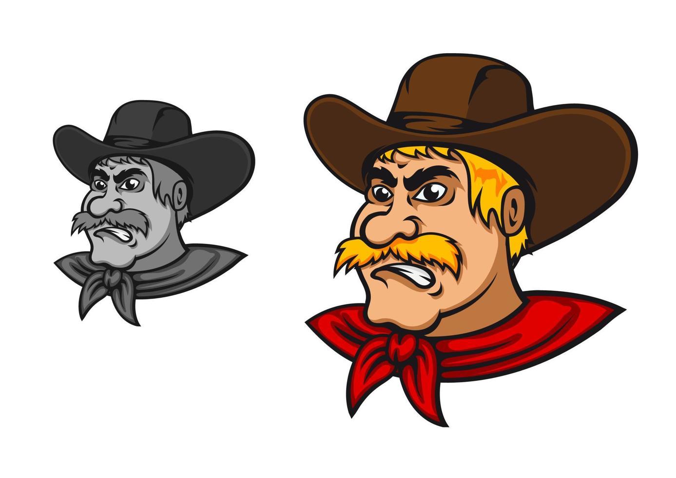 Angry western cowboy vector