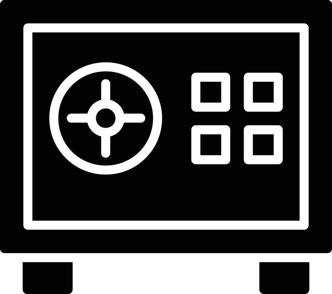 icono de glifo de caja fuerte vector