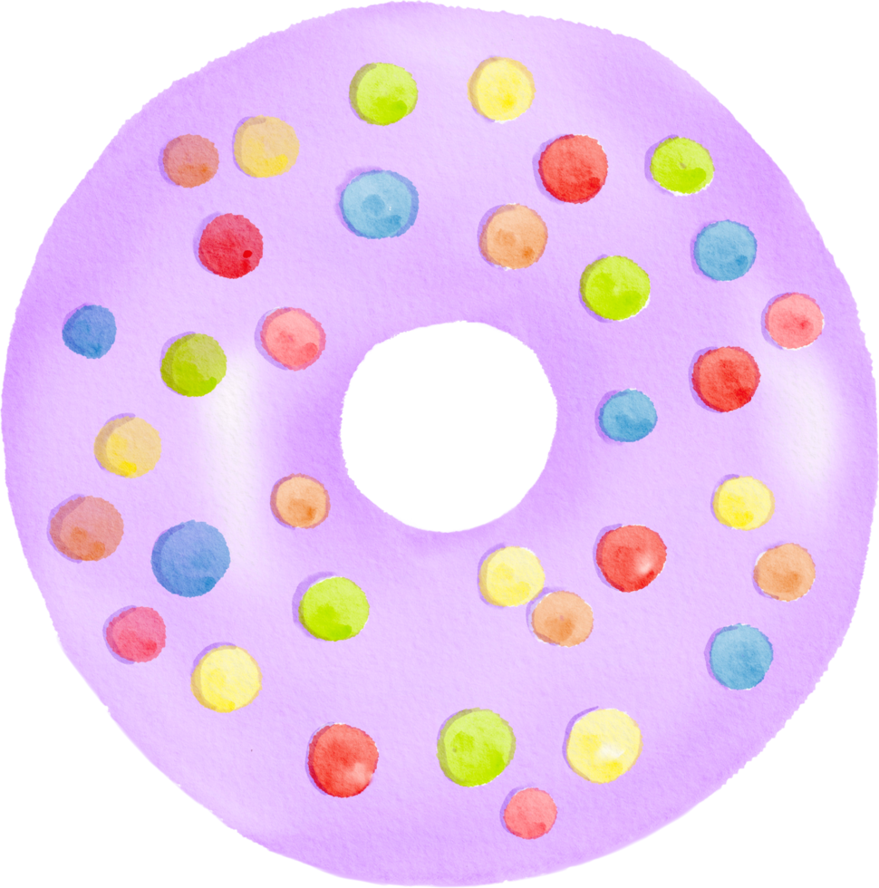 Watercolor Hand drawn Donut png