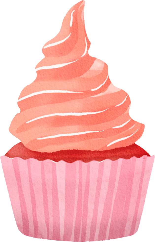 Watercolor cute cupcake png