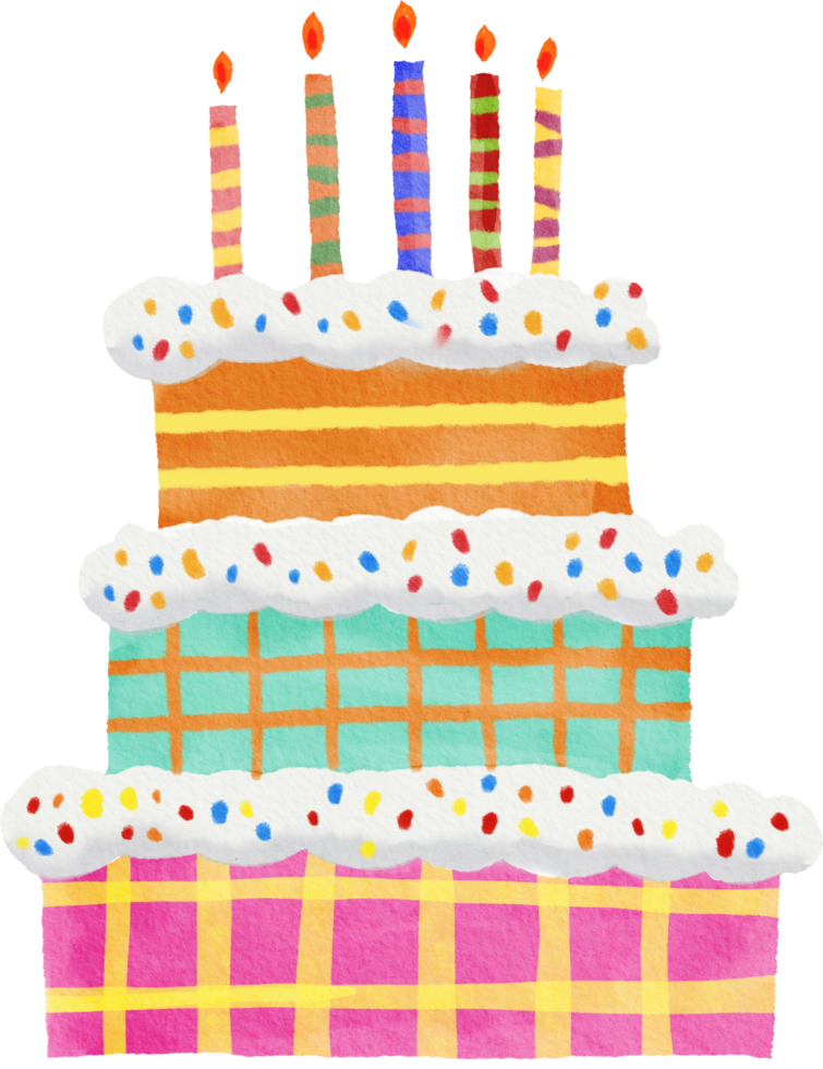 gelukkig verjaardag taart met kleurrijk kaarsen png