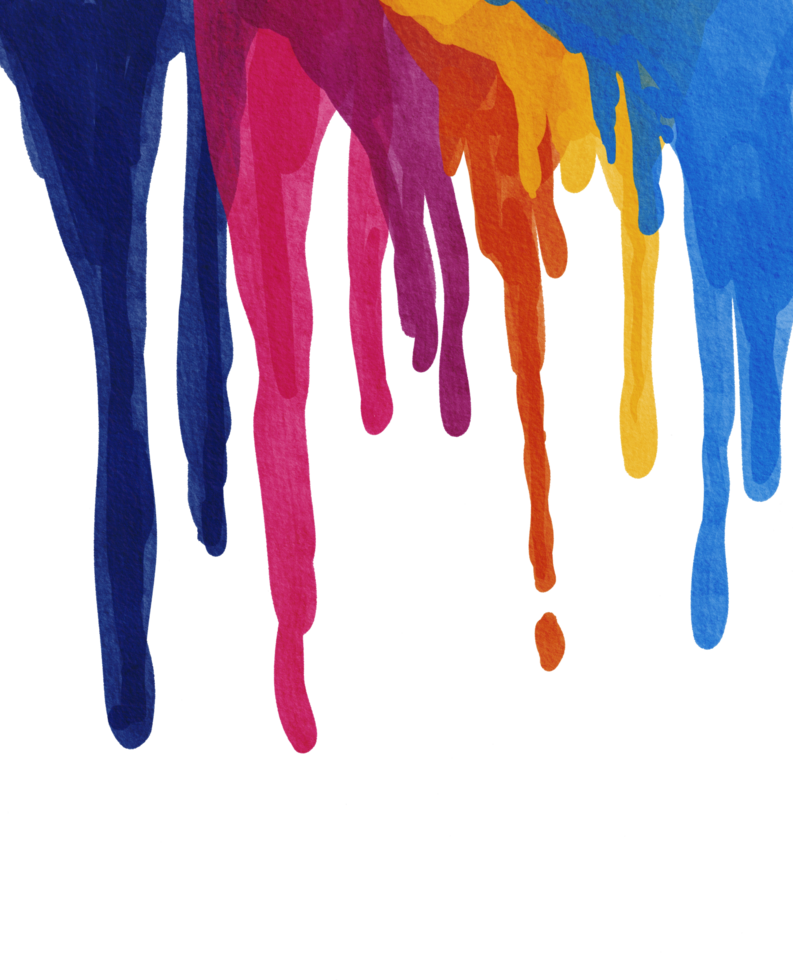 watercolor painted drip png