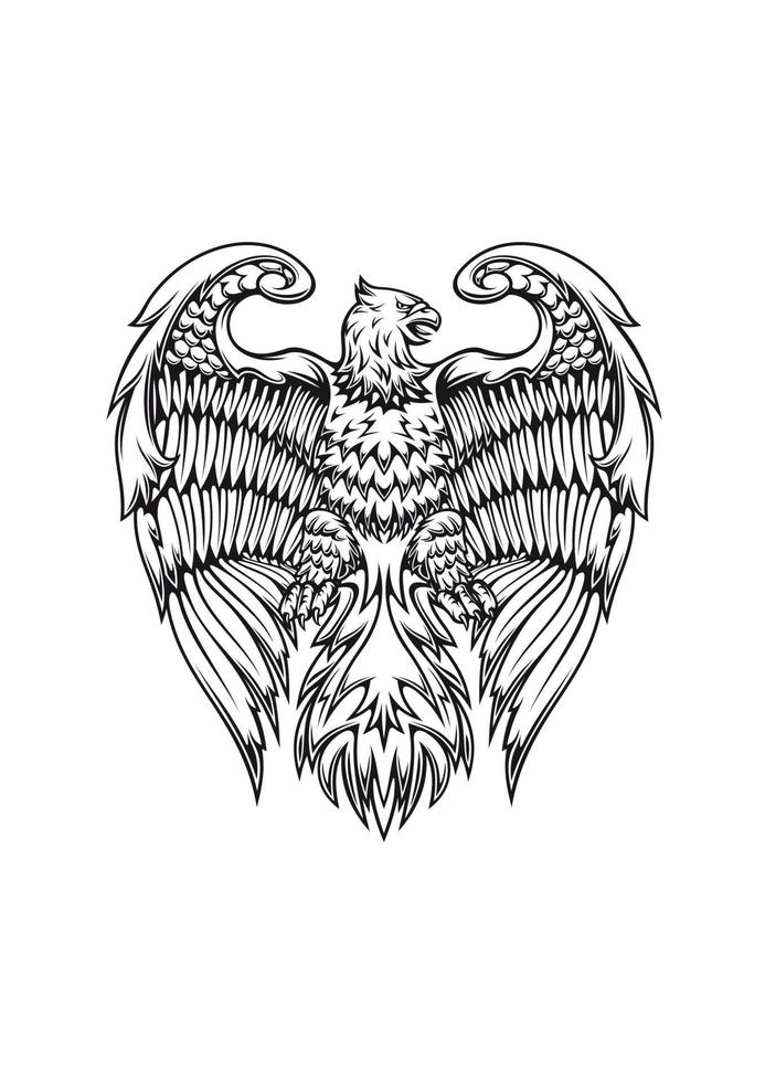 Powerful eagle or griffin vector