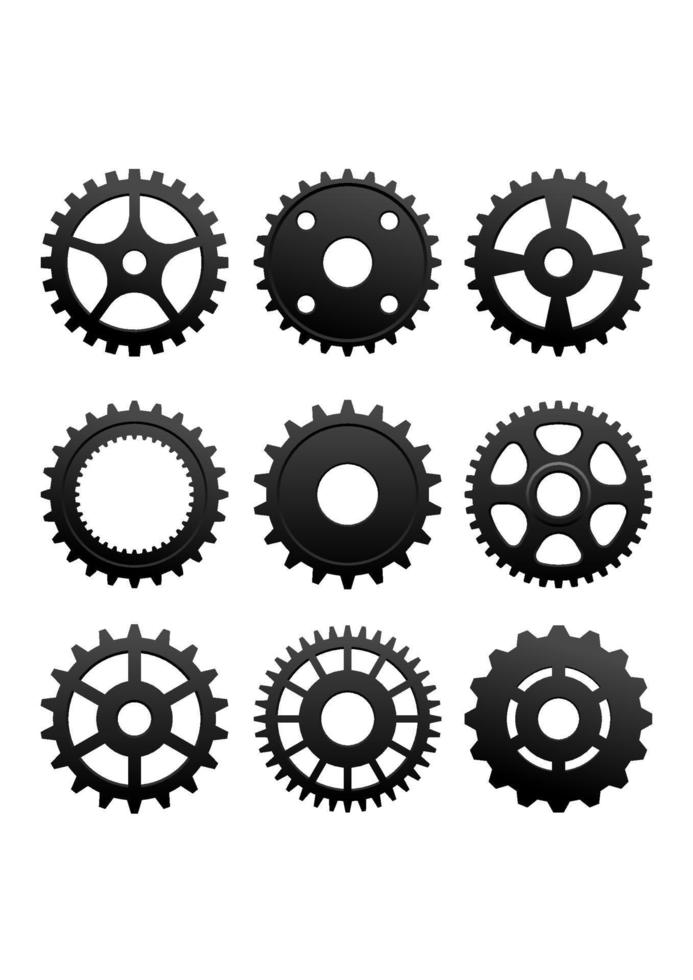 Pinions and gears vector