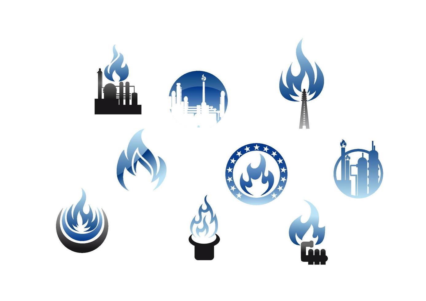 Gas industry symbols and icons vector