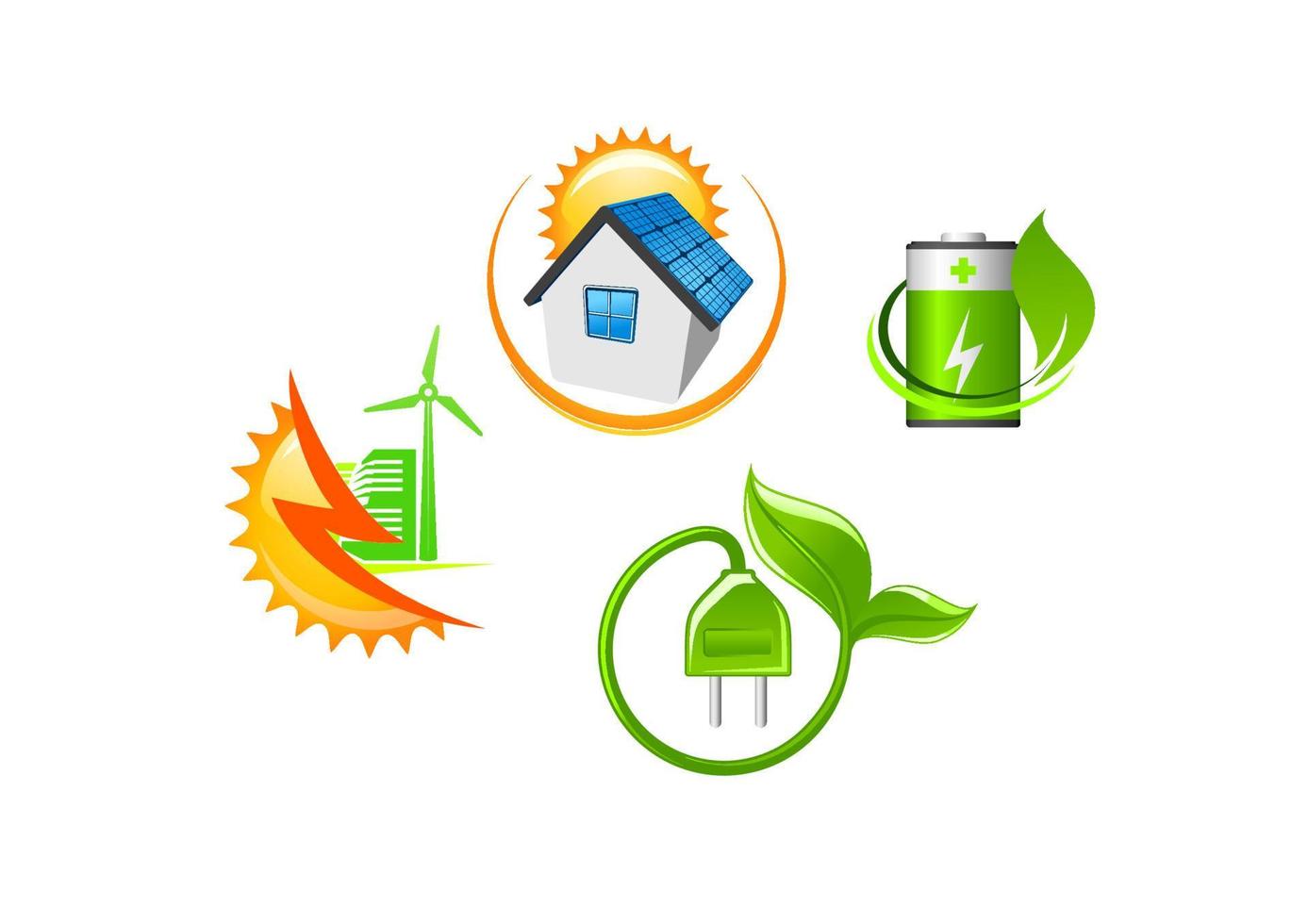 Set of ecological icons vector