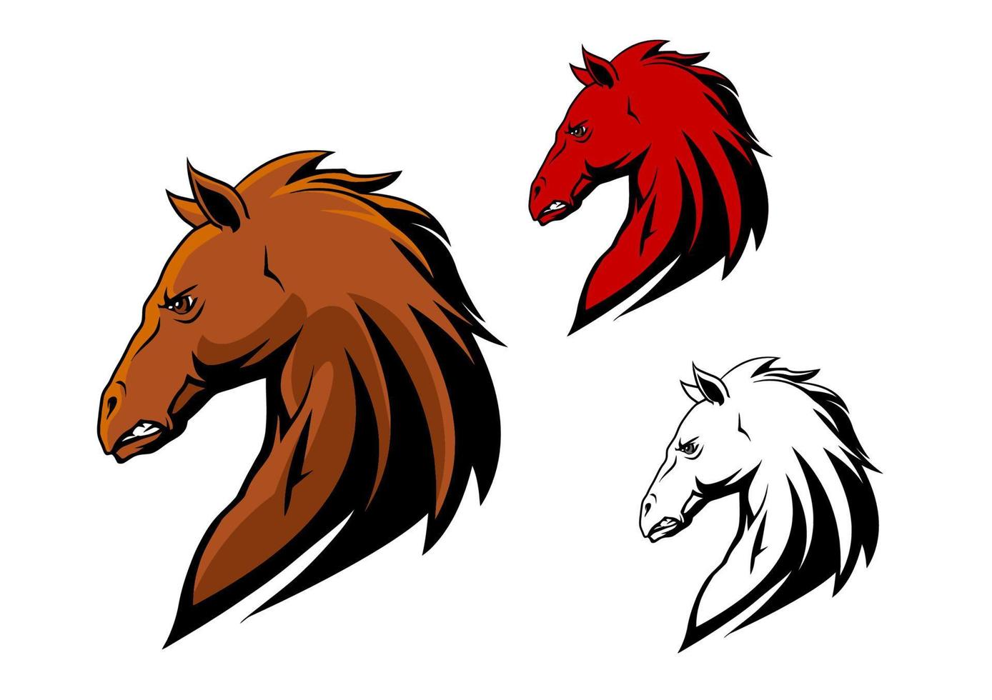 Angry stallion mascot vector