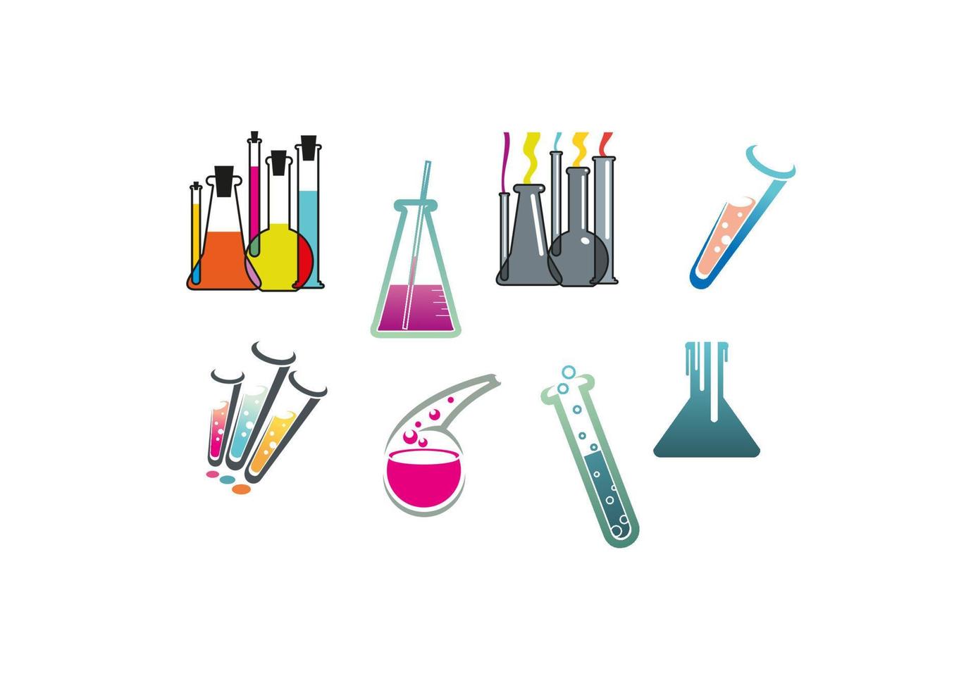 Laboratory and test tubes set vector