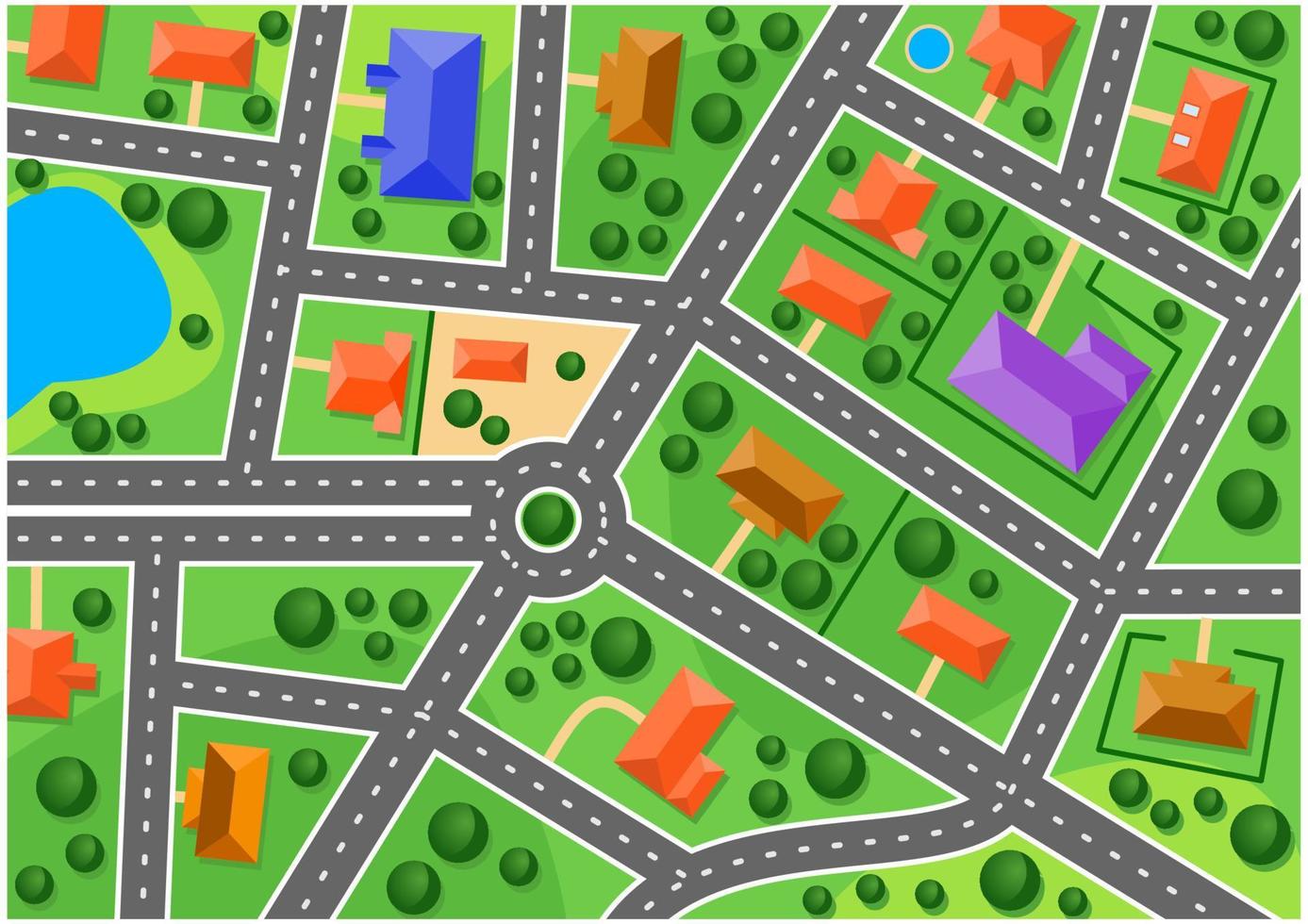 mapa de suburbio o pequeña ciudad vector