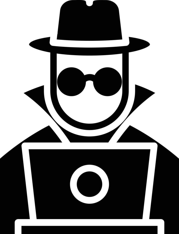 Hacker Glyph Icon vector