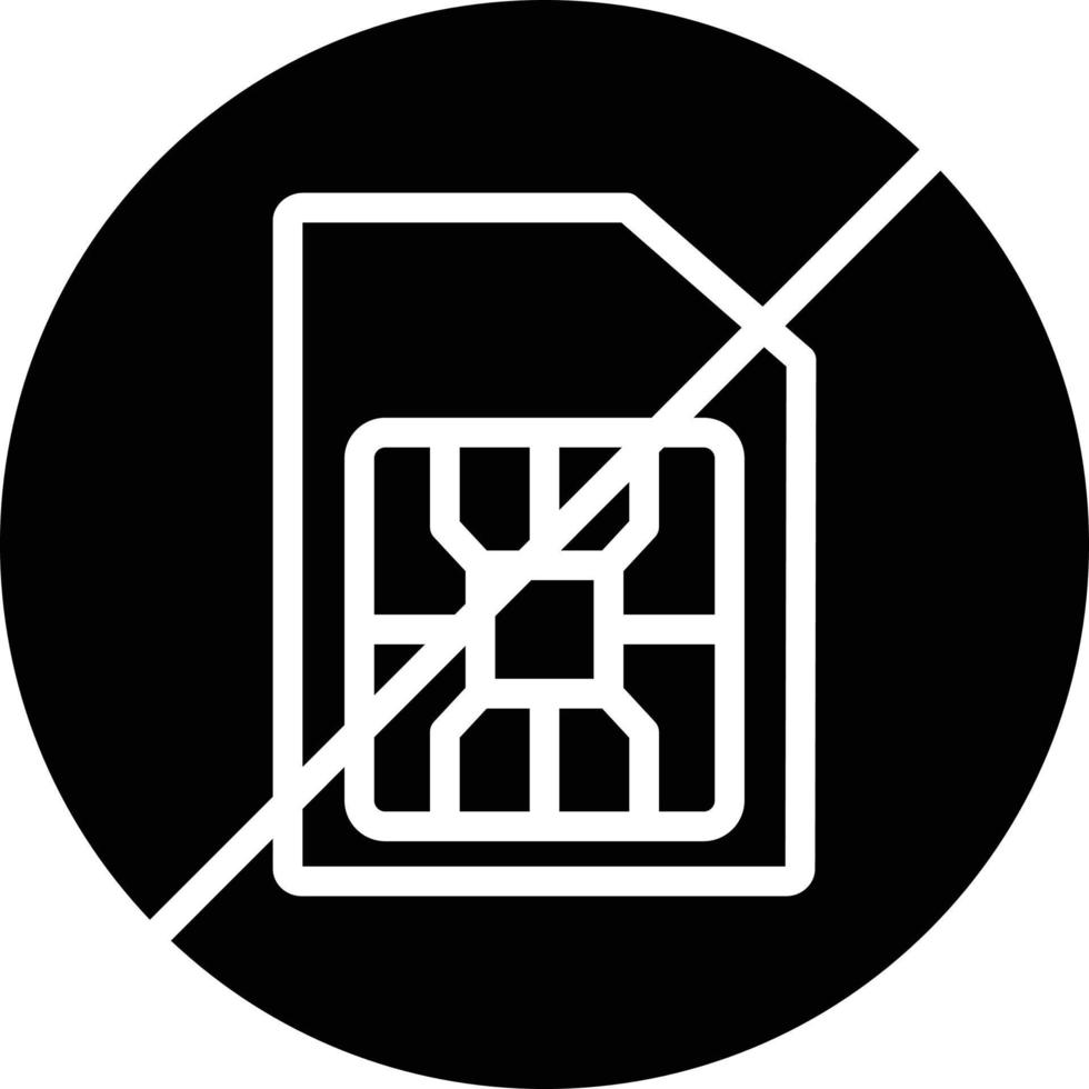 No Sim Card Glyph Icon vector