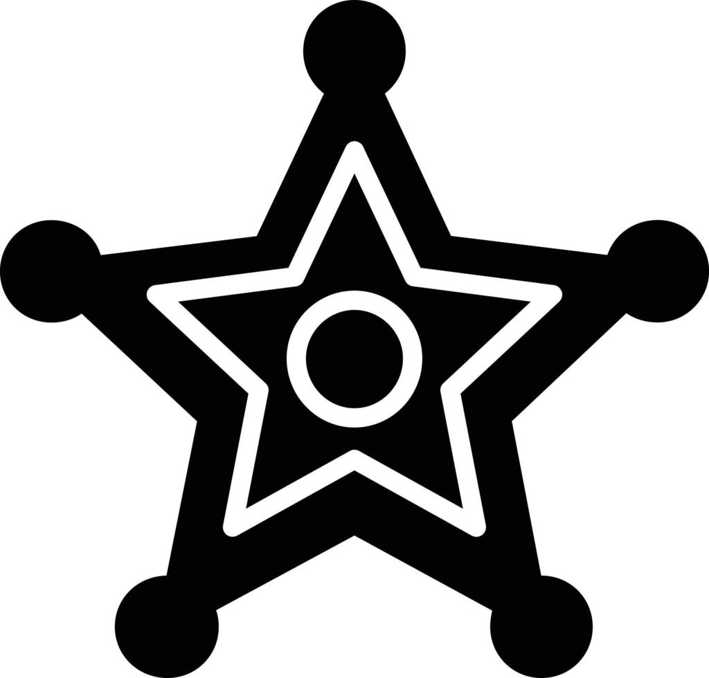 Sheriff Badge Glyph Icon vector