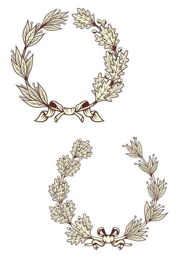 Vintage laurel wreathes vector