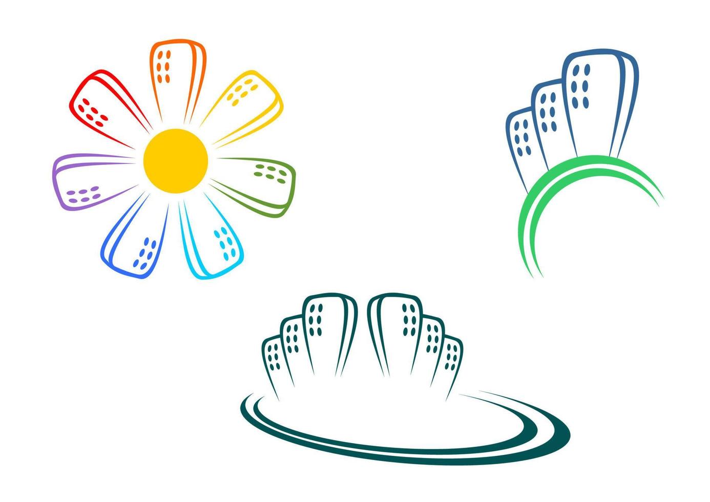 Buildings symbols or icons vector
