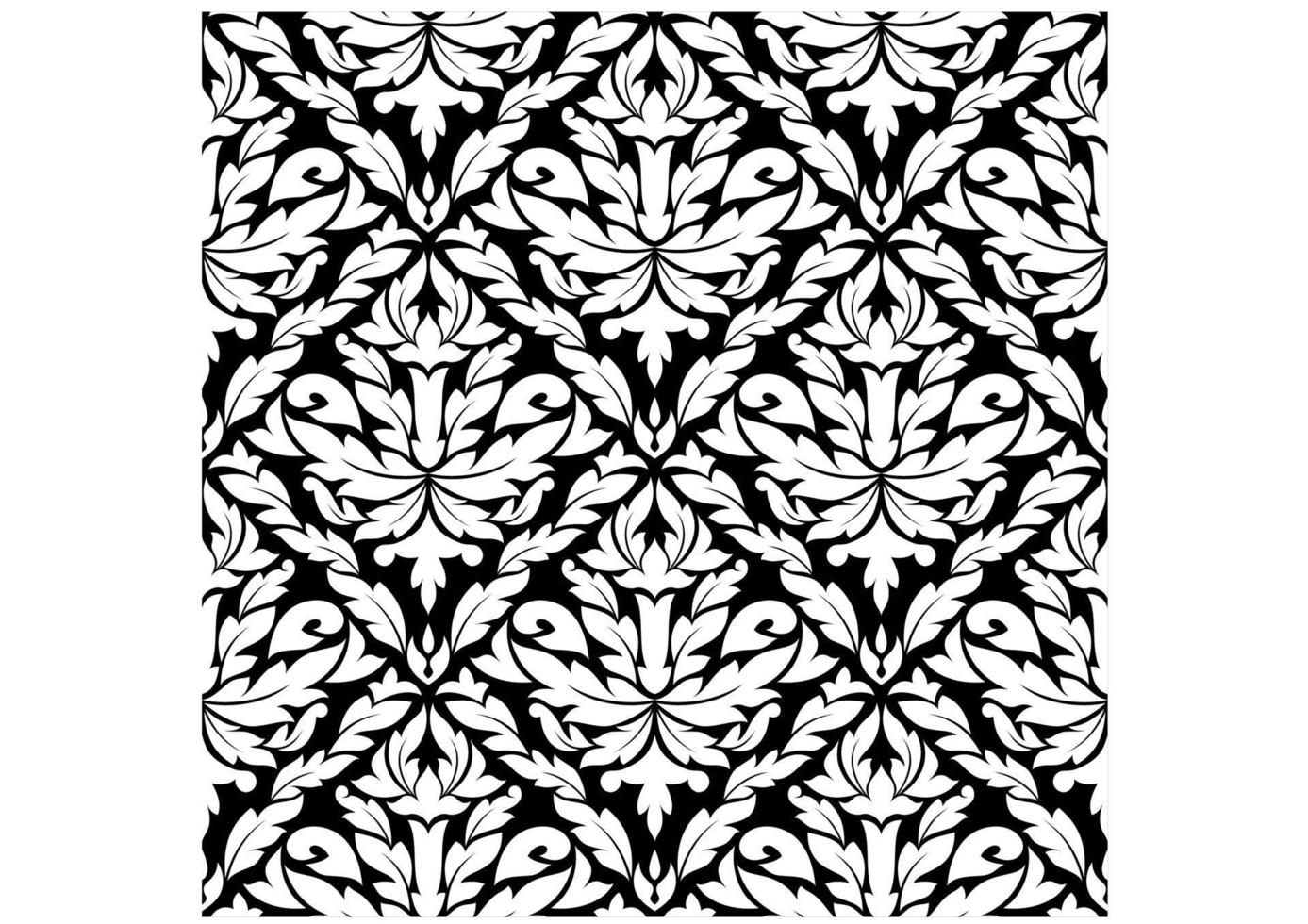 Floral damask seamless pattern vector