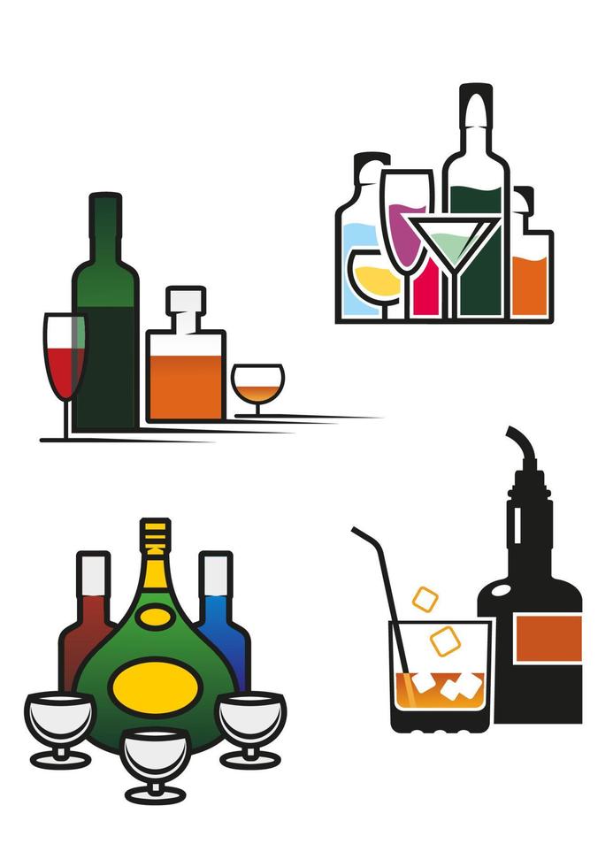 conjunto de bebidas alcohólicas vector